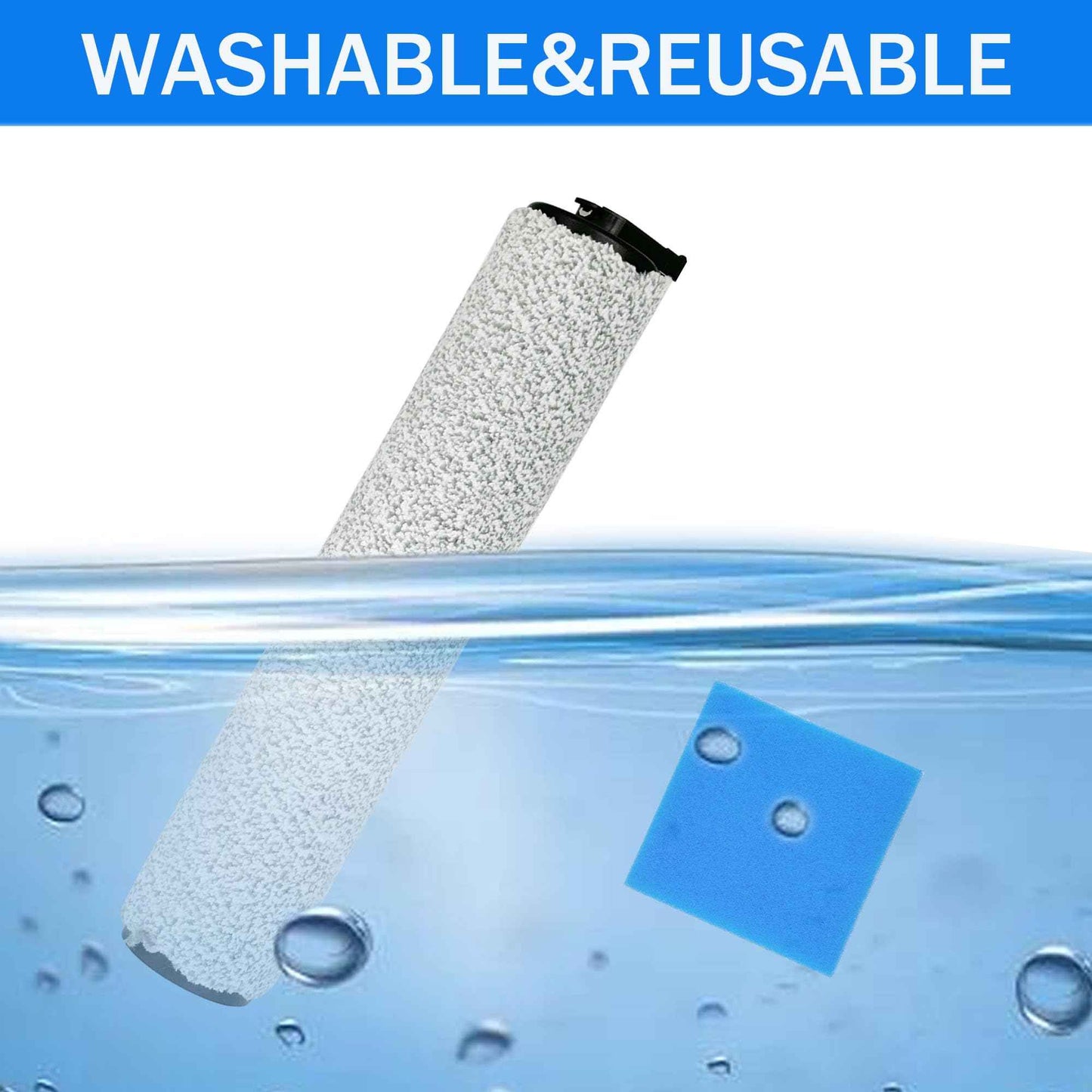 NEW400 Replacement Brush Roller & Foam Filters Kit for Eureka NEW400 Vacuum Cleaner - 2 Brush Rollers, 2 Foams, 1 Cleaning Tool Brush