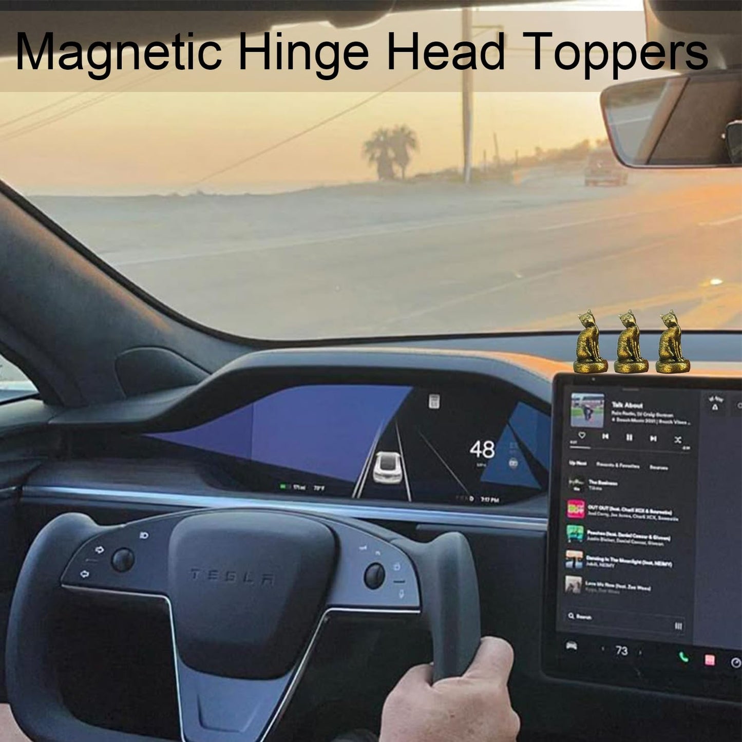 Cat Hinge Head,3Pcs Cat HingeCaps Decorative Topper Magnetic, HingeHeads Decorative Toppercat，Bronzed Cat Gargoyle Door-Hinge，for Animal Lovers