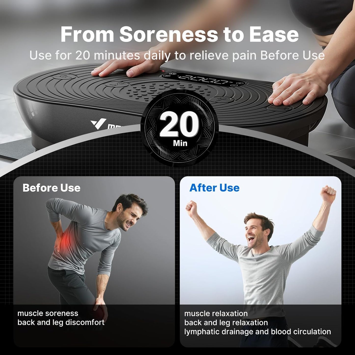MERACH Vibration Plate Exercise Machine - Full Body Vibrating Platform for Weight Loss & Muscle Activation | LED Touch Screen, Bluetooth