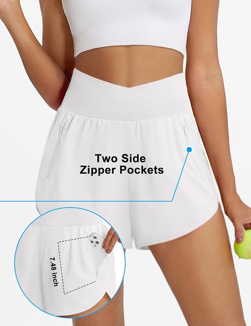BMJL Women's High-Waisted Athletic Shorts - Quick-Dry Gym Shorts with Pockets | 2.5" Length