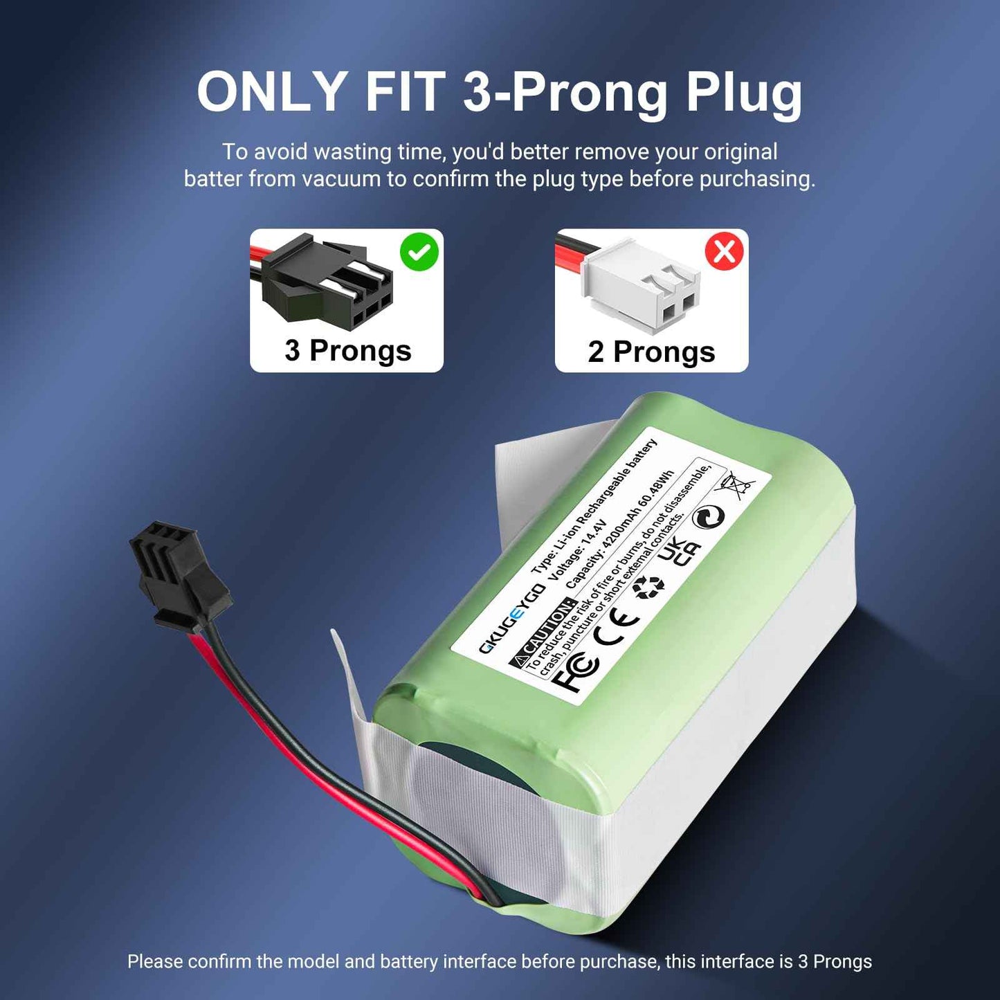 GKUGEYGO N79S Vacuum Cleaner Replacement Battery for N79S N79 DN622 500 & RoboVac 11 11S 11S MAX 11C 12 15C 15CMAX 15T 15MAX 25C 30C 30 35C G30 G32PRO G10 Hybrid