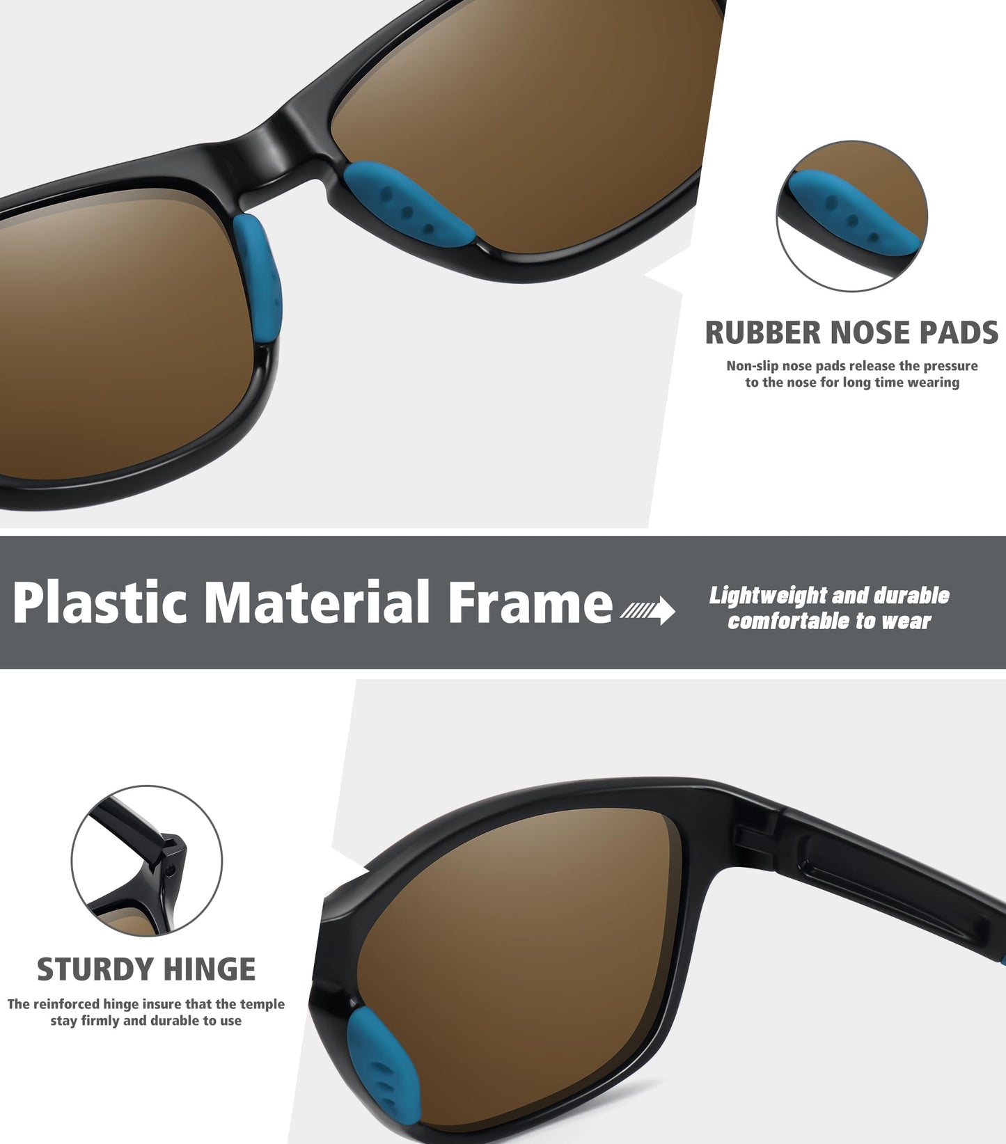 MEETSUN Polarized Sports Sunglasses for Women Men Driving Running Cycling Fishing Sun Glasses UV400 Protection Black Frame-Ice Blue Mirror Lens