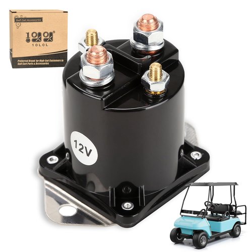 10L0L Golf Cart Solenoid for 12V Club Car DS Precedent Carryall 1984-up Gas OEM 1013609 1012275, Golf Cart Replacement Club Car Parts Continuous Duty Solenoid 12volt