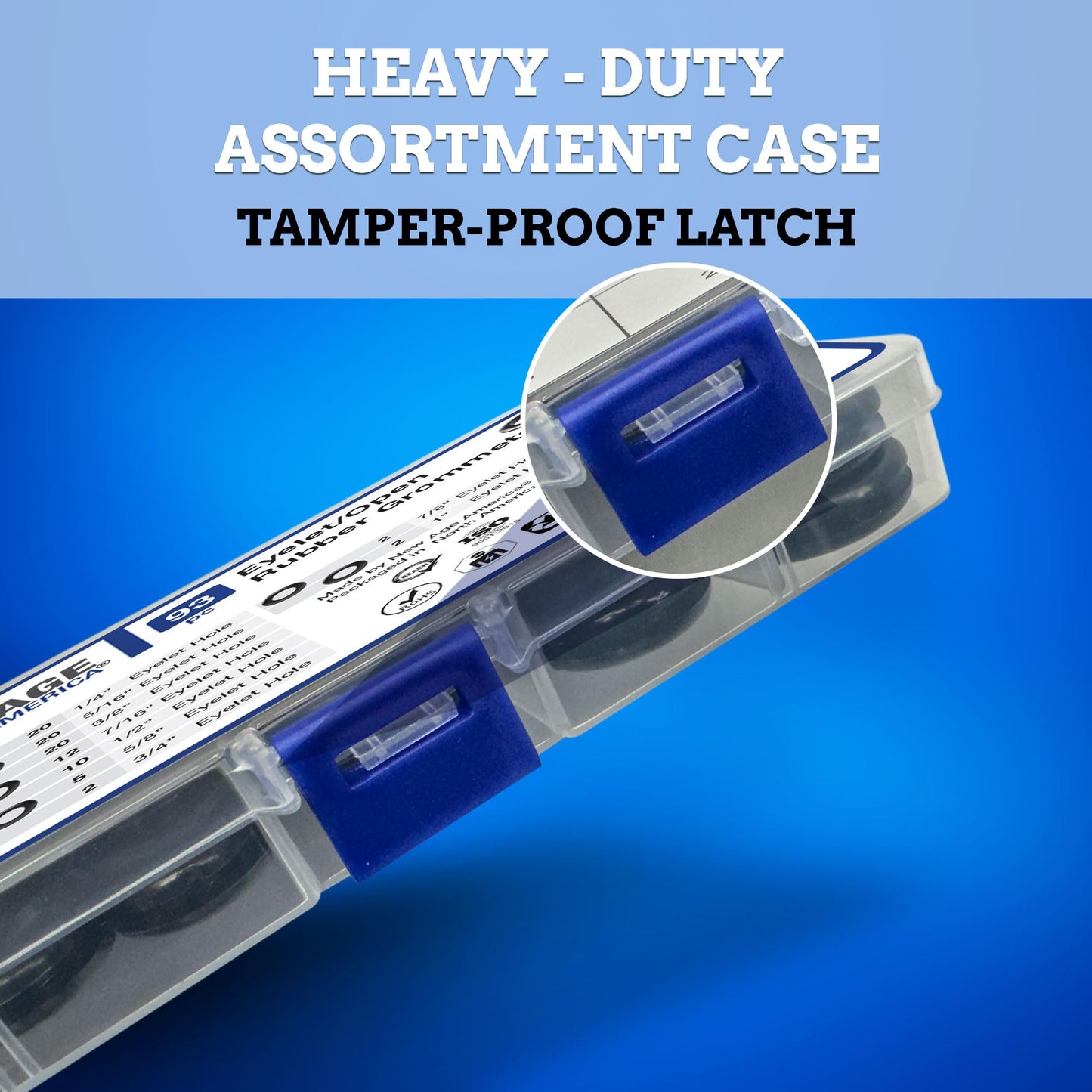 New Age America® 93pcs Rubber Grommets Kit | 1/4 Inch to 1 Inch | 9 Sizes | Black Wire Grommets | Eyelet Ring Gaskets | Double Sided Round | 1/4", 5/16", 3/8", 7/16", 1/2", 5/8", 3/4", 3/4", 7/8", 1"