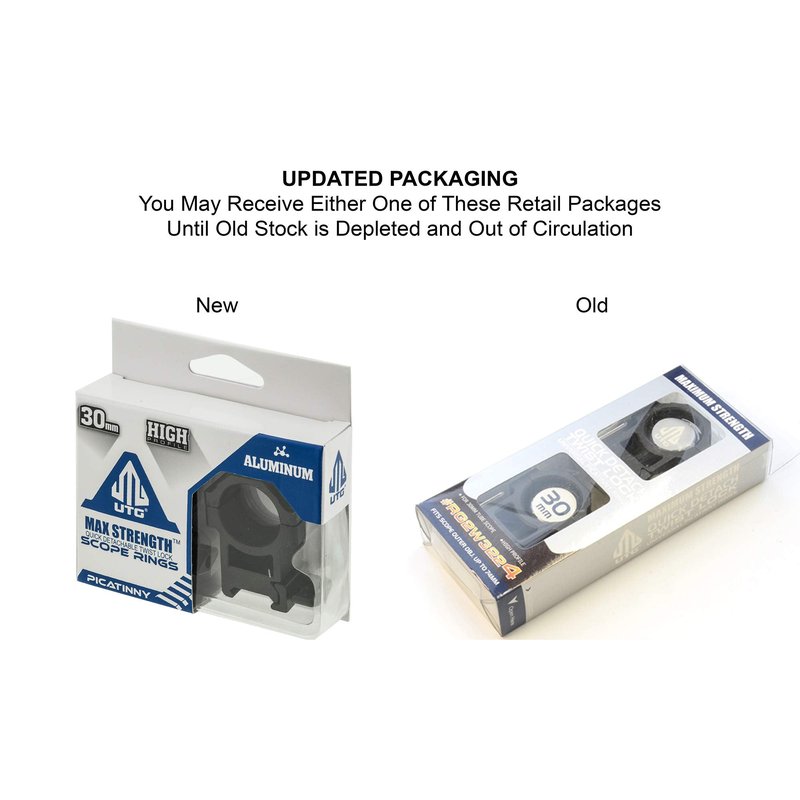 UTG 30mm/2PCs Hi Pro Max Strength Picatinny Rings,22mm Wide , Black