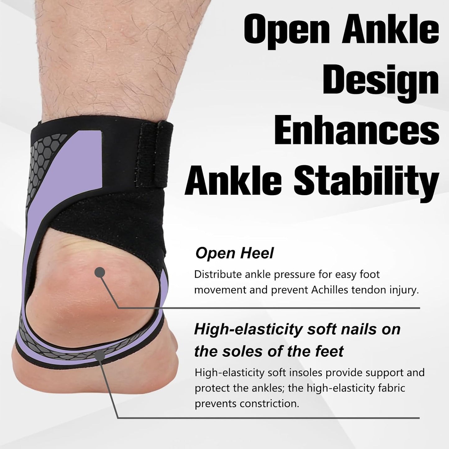 Skiennix Ankle Brace - Adjustable Compression Support Stabilizer for Sprain Recovery | Gray