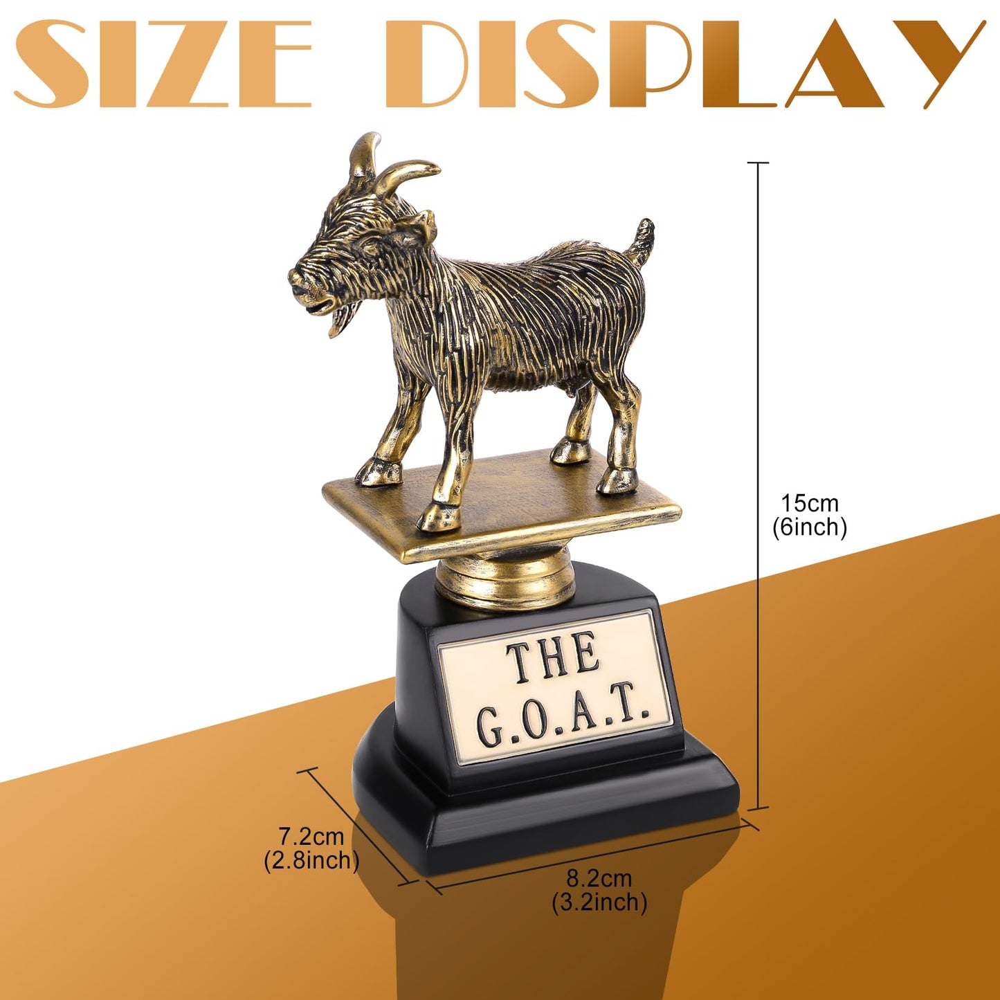6" The Goat Trophy Award, FiiMan G.O.A.T Greatest of All Time Trophy, Funny Recognition Trophy, Unique Recognition Gift Plaque for Fantasy Sports, Employee, Teacher, Boss, Friend. The Humble Goat!