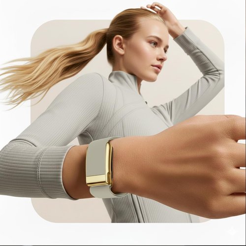 fitspur Waterproof Hydroknit Replacement Wrist Band,Compatible with WHOOP 5.0 WHOOP MG Life (Gray+gold, one+peak)
