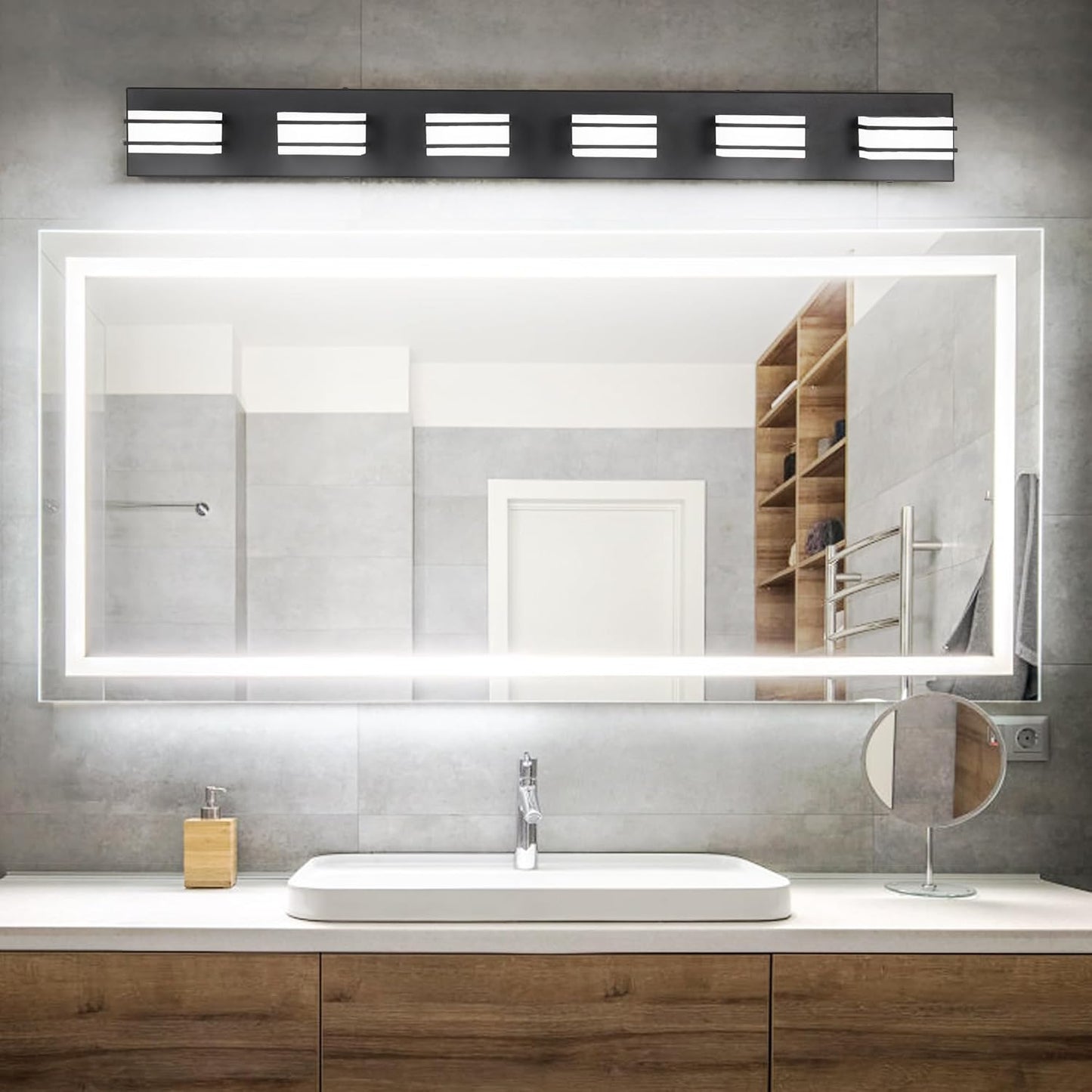 LED Chrome 3-Light Dimmable Bathroom Vanity Light Fixture - Modern Acrylic & Stainless Steel Over Mirror Lighting