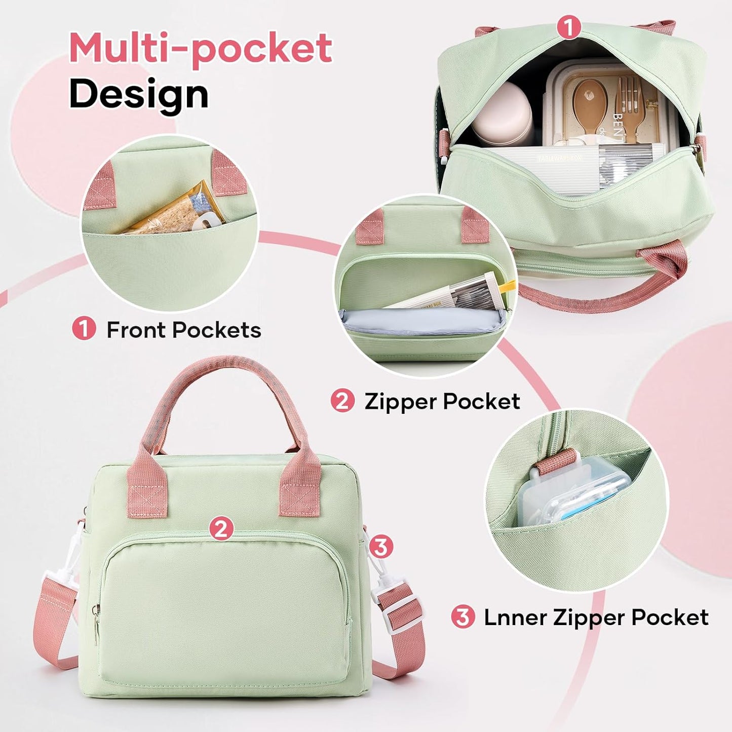 Regine Switzerland Insulated Lunch Bag - Cute Corduroy Tote for Work & Travel | Reusable Cooler Design