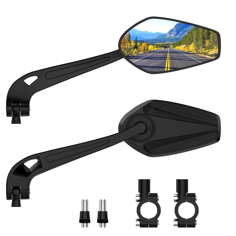 2PCS eBike Mirrors for 22-25mm handlebars, 360° Adjustable Bike Mirror Handlebar Mount, HD Scratch Resistant Handlebar Rearview Mirror, Bike Accessories for Ebike Mountain Road Bike