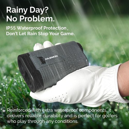 AILEMON Golf Rangefinder - 900 Yards Range with Slope Switch & 6X Magnification | Black/Gray