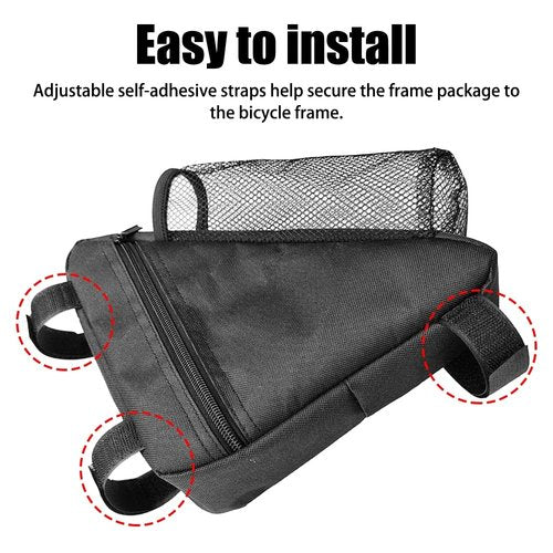 MiOYOOW Bike Triangle Frame Bag, Waterproof Bicycle Storage Bag with Water Bottle Mesh Pouch for Outdoor Cycling