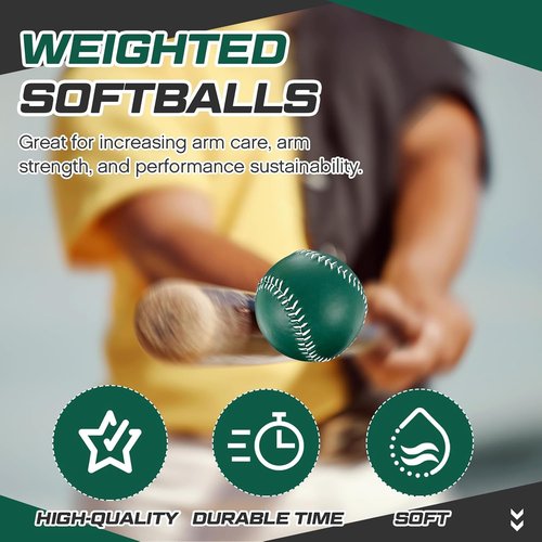 Arrowbash Weighted Softball Set - Bulk Training Softballs with Drawstring Bag for Enhanced Performance