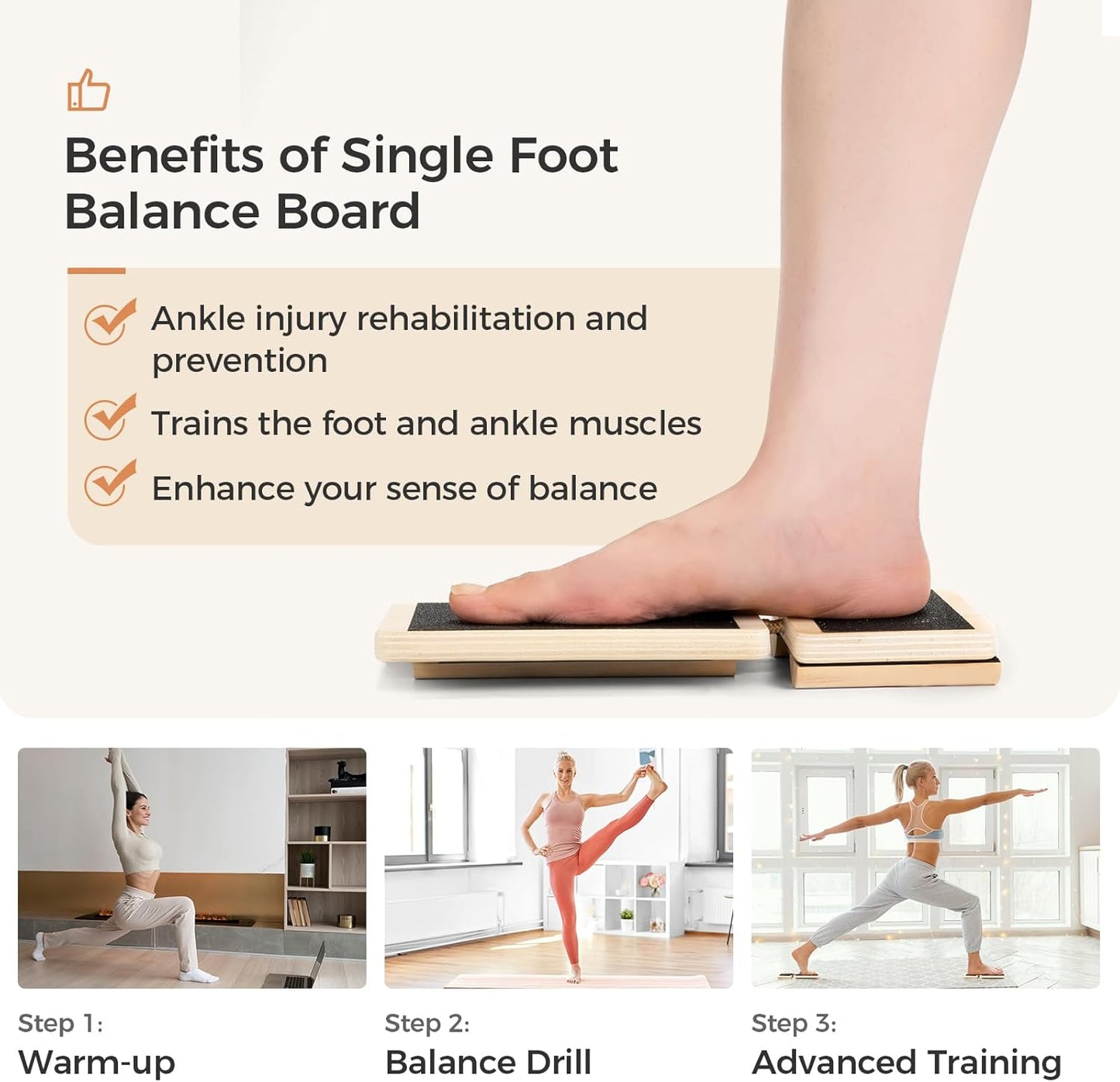 Skiennix Ankle Foot Strengthener - Balance Board for Physical Therapy & Posture Correction | Includes Instruction Manual