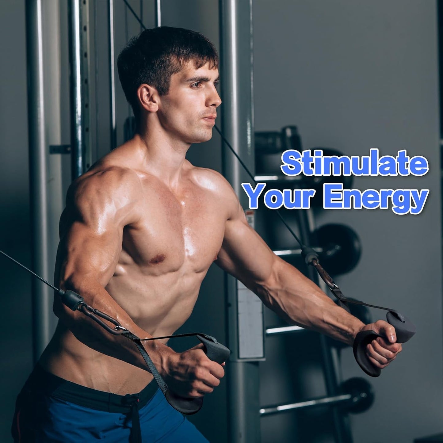Skiennix Exercise Handles - Ergonomic Cable Machine Attachments | Non-Slip D Handle for Strength Training