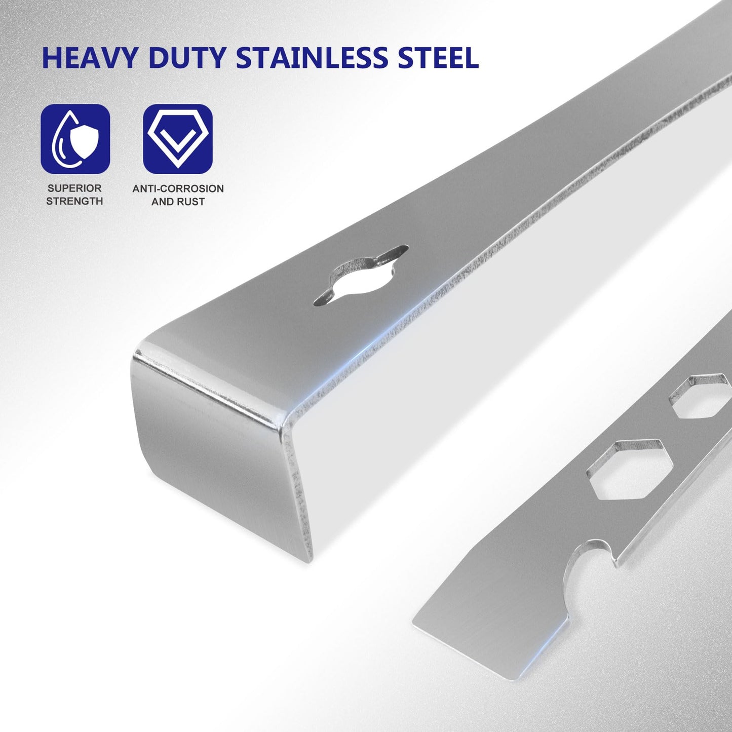 STAHONE 2-Piece Stainless Steel Pry Bar Scraper Set - 9-1/2" Flat Pry Bar and 6-11/16" Mini Crowbar with Socket Wrench, Bottle Opener, Molding, Nail Puller, Scraper and Baseboard Removal Tool