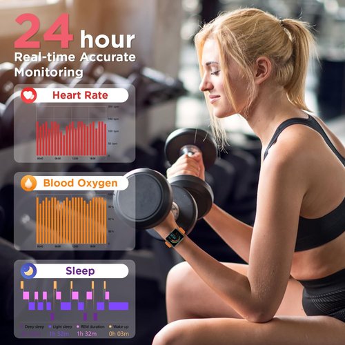BENIO Fitness Tracker - 1.85" Smartwatch with 24/7 Heart Rate, Spo2 & Sleep Tracking | IP67 Waterproof, 100 Sports Modes