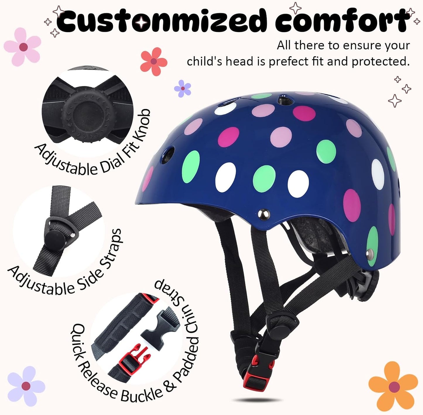 Skiennix Kids Toddler Bike Helmet - Adjustable Multi-Sport Safety Gear for Boys & Girls | Infant to Children Size