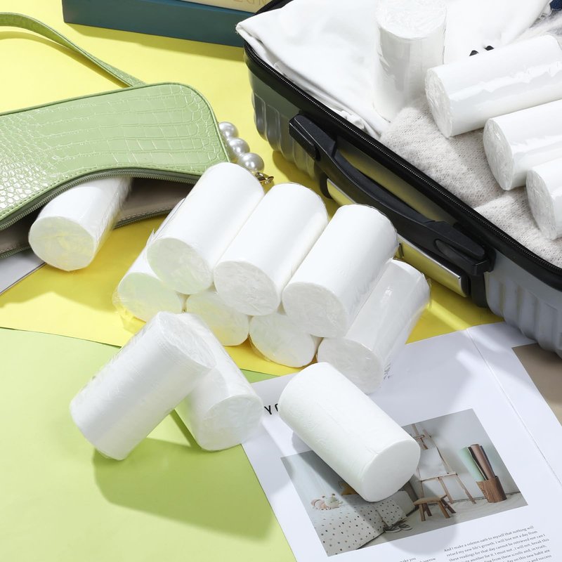 Zelphvt 20 PCS Travel Toilet Paper Soft Compact Mini Toilet Paper Rolls Portable Individual Wrapped for Camping Hiking Outdoor Home RV