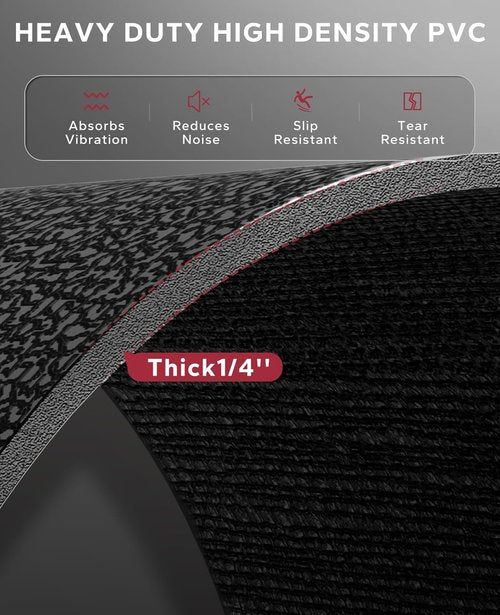 HAPBEAR Treadmill Mat - Non-Slip, Shock-Absorbing Exercise Equipment Mat | 68"x24"x1/5" for Home Gym