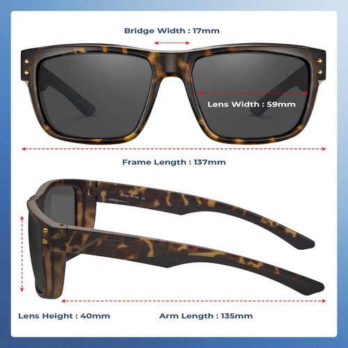CARFIA Sport Cycling Polarized Sunglasses for Men Driving Fishing Hiking Boating Square Wrapround Glasses