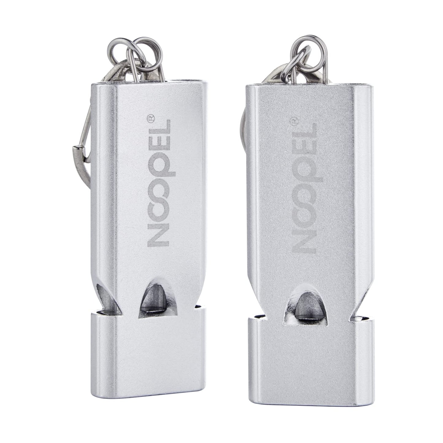 Whistle Emergency Noopel Three Tubes Survival Whistles 2 Pack with Lanyard for Hiking Camping Kayak Sports Outdoor Safety Kids Lifeguard Rescue Signaling (Silver)