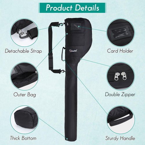Number-one Golf Club Bag, Foldable Golf Carry Bag with Adjustable Sling Strap for 3-7 Clubs, Lightweight Golf Sunday Bag Ideal for Golf Course & Travel