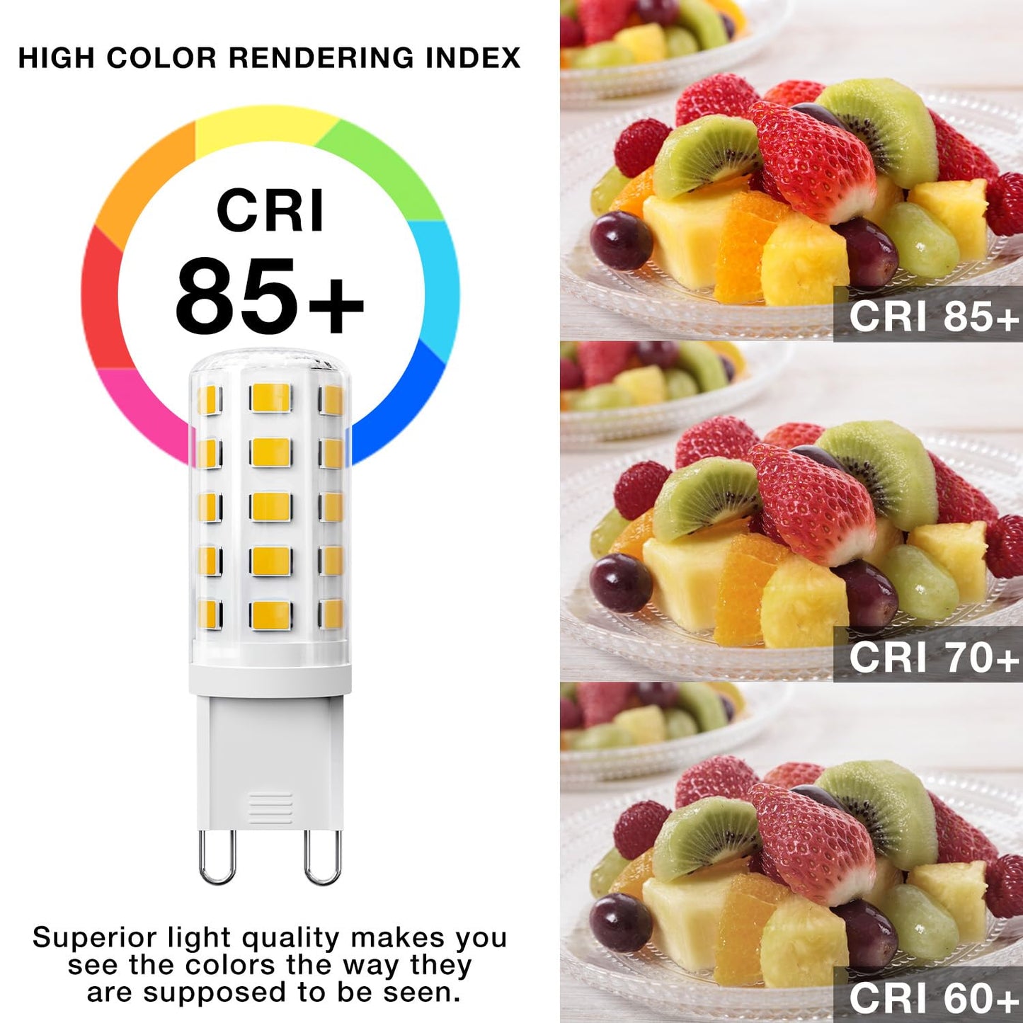 DAYBETTER 12 Pack Dimmable G9 LED Bulb 4W (40 Watt Equivalent), 3000K Soft Warm White, G9 Halogen Bulb T4 G9 Bi-pin Base Light Bulbs for Chandelier,120V 450LM 360 Beam Angle No-Flicker G9 Bulb