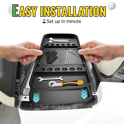 CYOOYC Under Seat Storage Tray for Yamaha G29 Electric Drive2 2007-2016 and 2016+, Golf Cart Organizer Accessories Durable ABS Basket Compatible with Original Trojan Battery