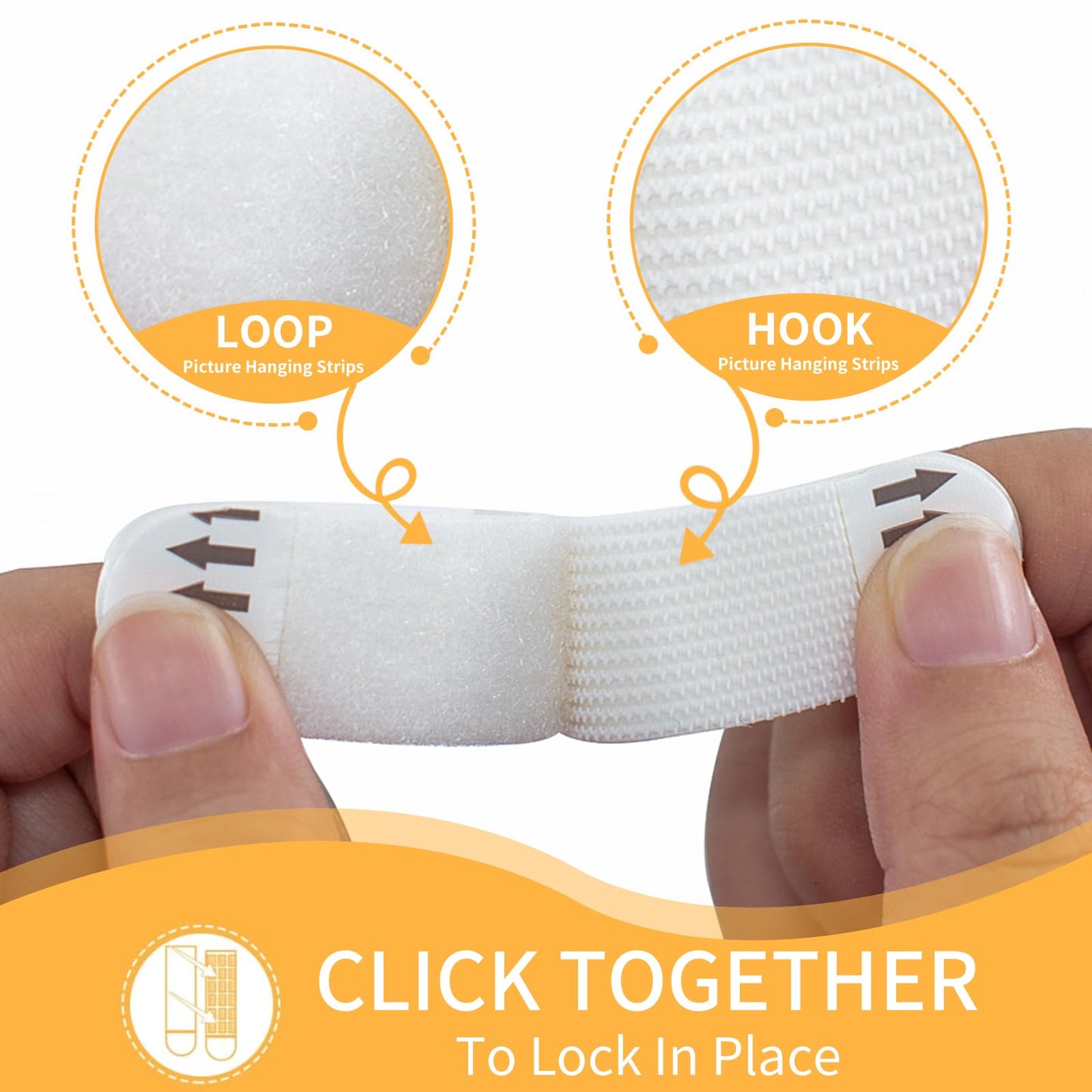 Nigwet Picture Hanging Strips Heavy Duty - 24-Pairs (48 Strips) Picture Hanging Kit Sticky Hangers for Walls, Damage Free Without Nails, Adhesive Frames/Posters/Wall Art, No Drill, White, Large