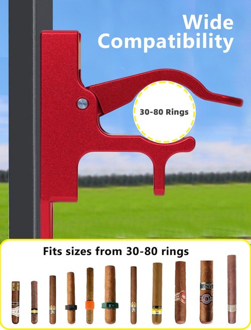 MAGOLFIN Magnetic Golf Cart Holder with Fork Design, Aluminum Alloy Magnetic Holder with Dual-Gate Carabiner, Easily Hold 30-80 Rings, Golf Cart Accessories, Ideal Golf Gifts for Men - Red