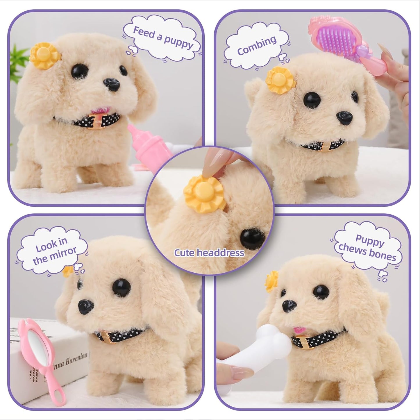 Vanvimen Robot Dog Toys - 16 Pcs Realistic Puppy Set for Kids Ages 3-8 | Perfect Birthday Gift