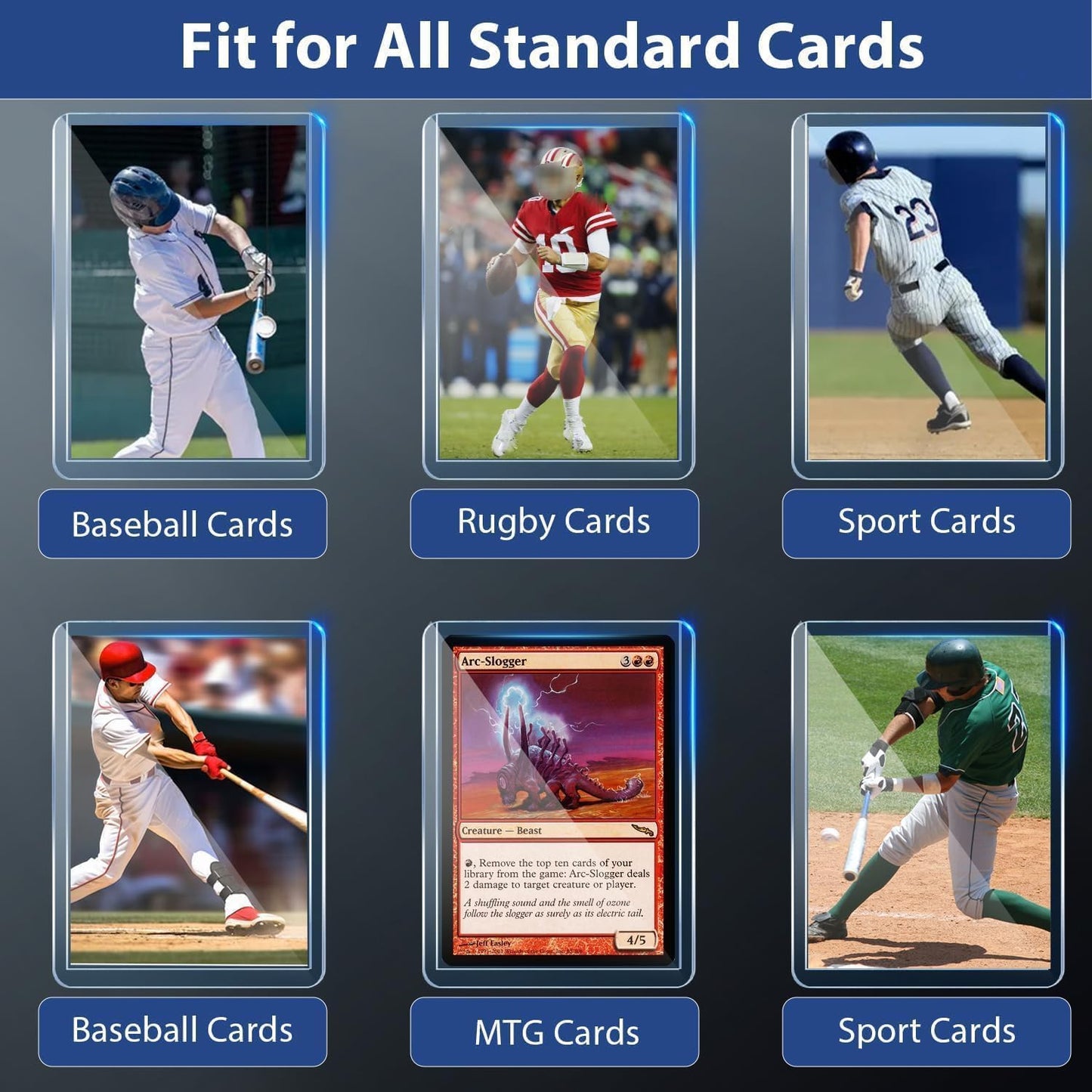 Skiennix 200 Hard Plastic Card Sleeves - Premium Protectors for Baseball & Trading Cards | 3"x 4" Size