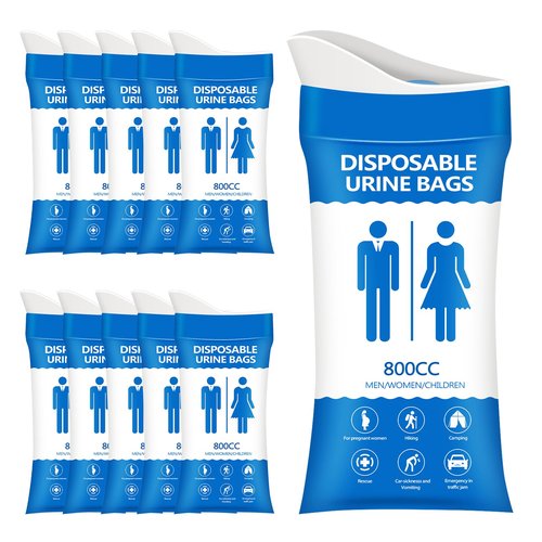 COZYPEPE Disposable Urine Bag for Emergency Use, 24 PCS 800ML Unisex Urinal Bag,Travel Urine Bag, Portable Toilet Bag, Vomit Bag for Camping, Traffic Jams, Pregnant, Patients, Hiking and Kids