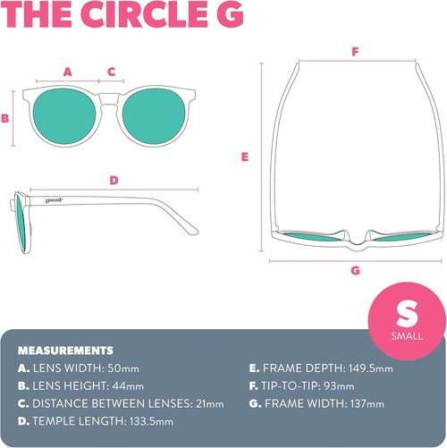 Goodr Polarized Round Sunglasses - Clear Translucent Frame with Purple Mirrored Lenses | Small Size, UV400 Protection
