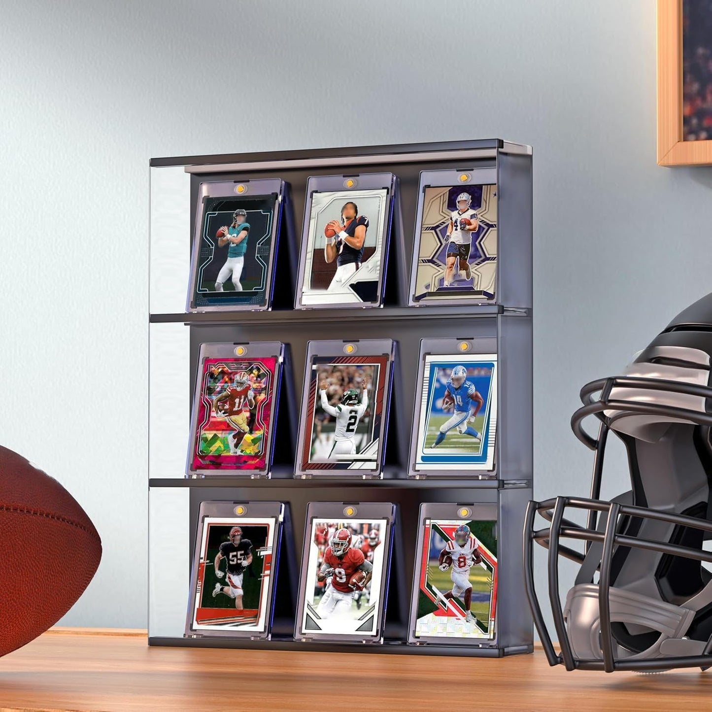 Skiennix Magnetic Card Holder - 50ct One Touch Hard Plastic U-V Protectors for Trading Cards | Sports & Game Safe