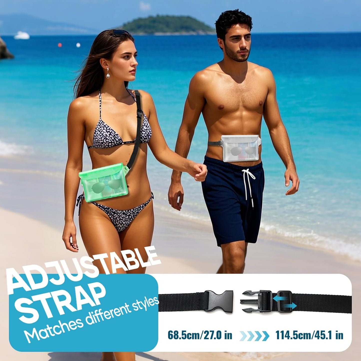 Skiennix Waterproof Beach Bag - Versatile Pouch for Phone & Passport | Ideal for Travel & Water Sports