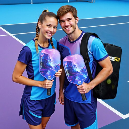 GUADPEXI Pickleball Paddles - USAPA Approved Fiberglass Surface, Polypropylene Honeycomb Core - 8.5oz Lightweight Pickleball Paddle with Sweat-Absorbing Cushioned Grip, Cosmic Purple Design (BXPK01)