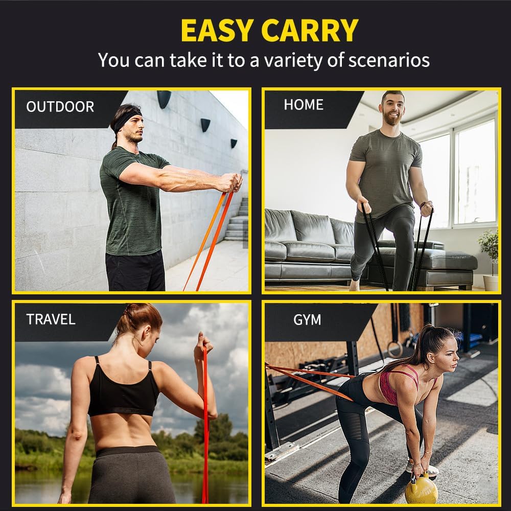 ROSAPOAR Resistance Band - Natural Latex Pull-Up Band for Fitness & Powerlifting | Home & Gym Use
