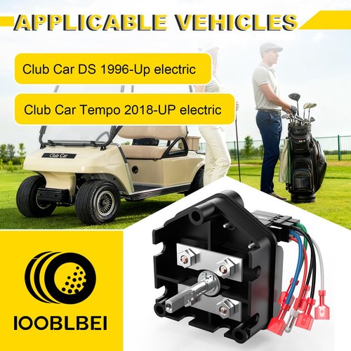 Golf Cart 48V Forward Reverse Switch Assembly and Handle for Club Car DS, Club Car Forward and Reverse Switch for 1996-UP DS/2018-UP Tempo, OEM# 1017530-05, 1012987