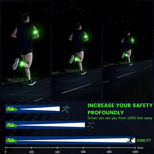 Fokia Kunbio LED Armband - High Visibility Light-Up Safety Gear for Night Running | Adjustable for All Sizes