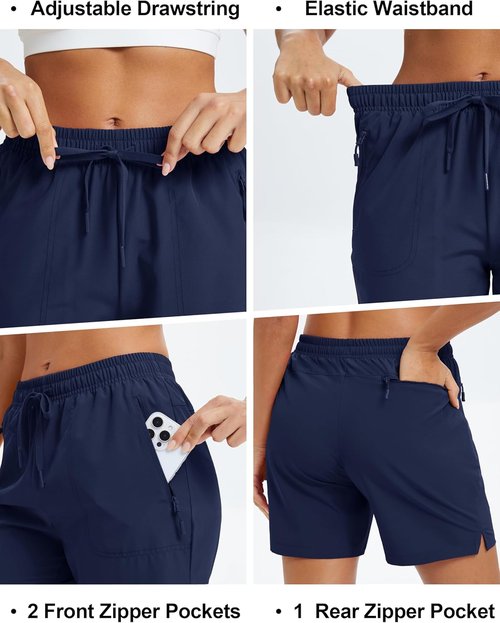 MAGCOMSEN Women's Hiking Shorts - Quick Dry, Lightweight, UPF 50+ | Athletic Summer Shorts with Pockets