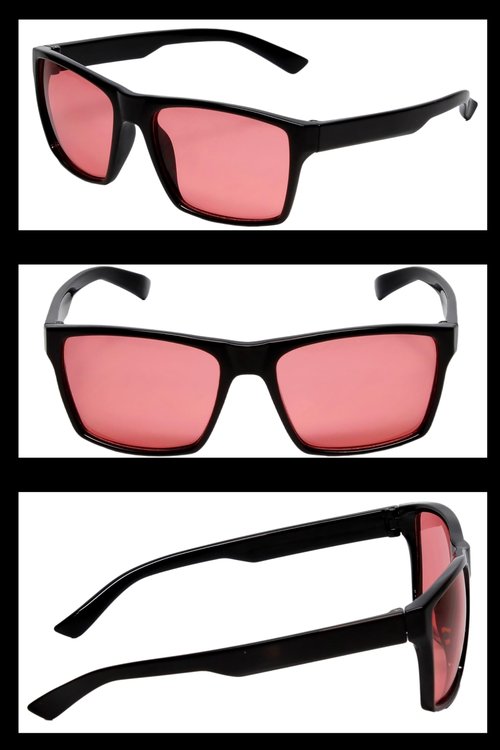 Calabria Sunglasses for Men & Women, Acetate Frame Black/FL-41 Pink Mirror, UV400 Protection, Classic Square Shades for Driving & Outdoor Sports | Model 787P