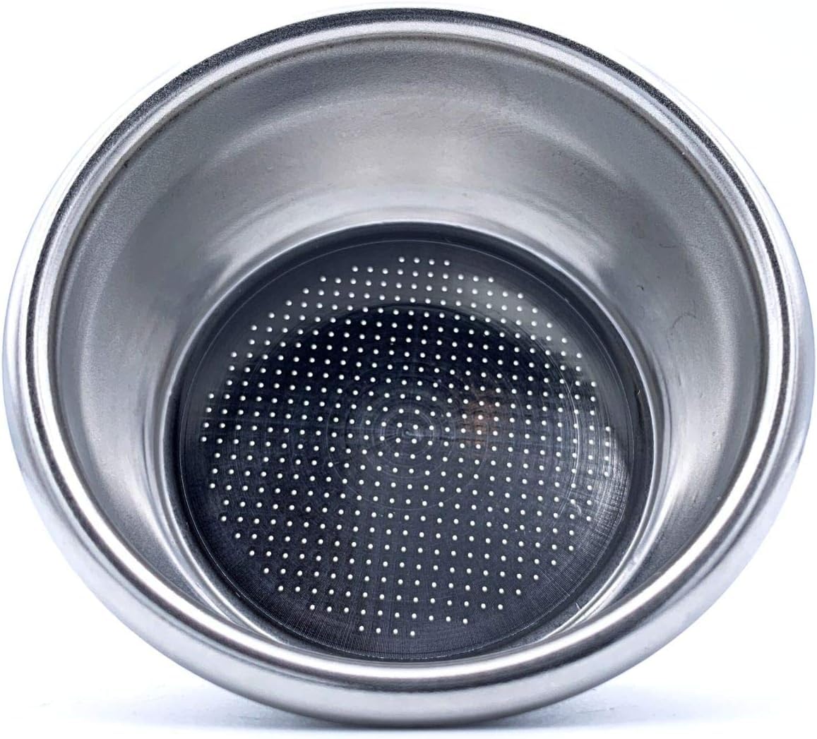 54mm 2 Cup Dual Wall Coffee Filter Basket - Pressurized Stainless Steel, Metal Portafilter Container - Reusable, Washable - Compatible with Breville Espresso Machines - 18/20g (Dual Wall)