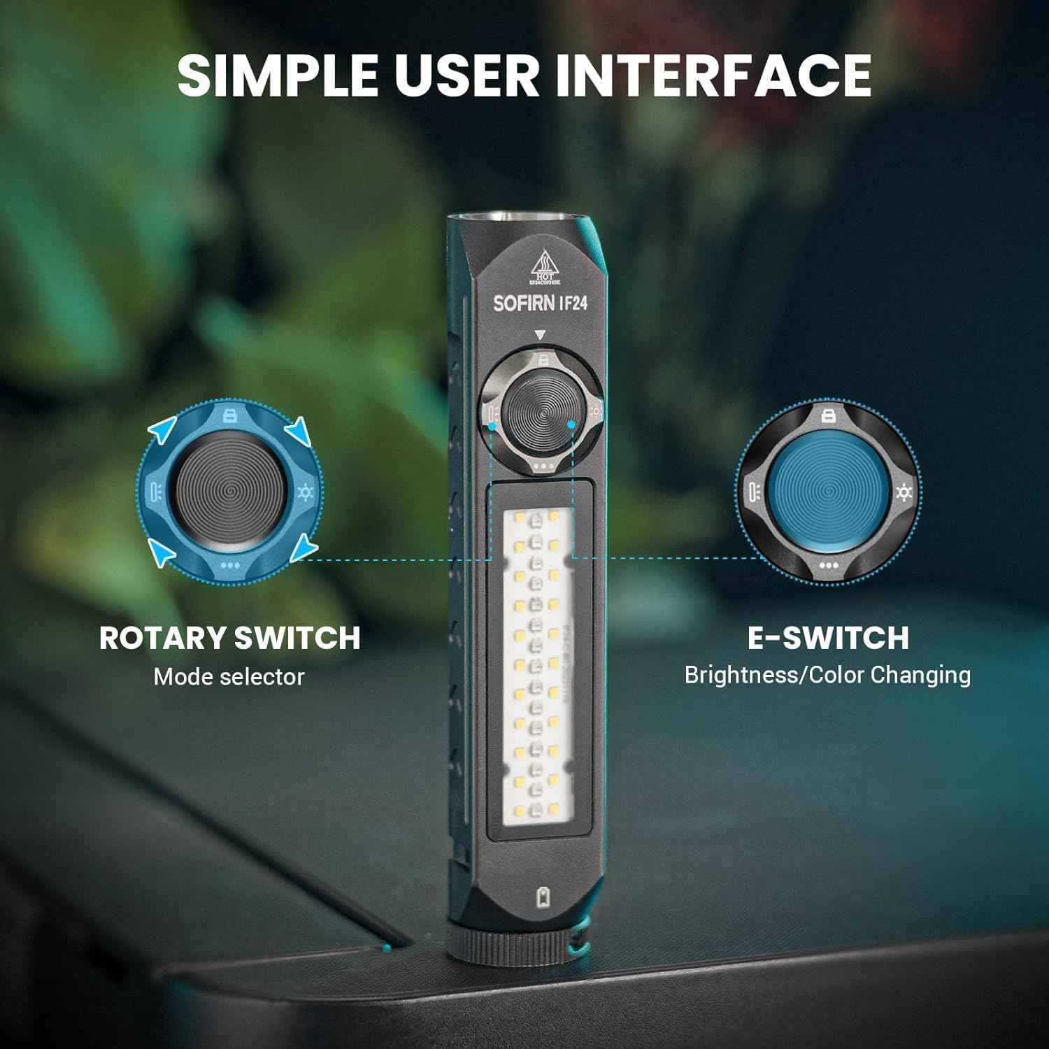 1800LM Rechargeable LED Flashlight - Sofirn IF24 Pro, Waterproof & Magnetic for Camping & Emergencies