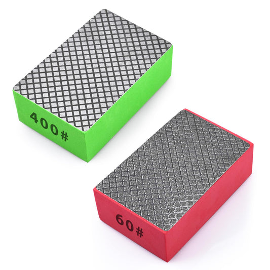 EGOFIX 2pcs Diamond Hand Polishing Pads for Ceramic Tile Glass Grinding,Sanding Blocks Polishing 60#,400#