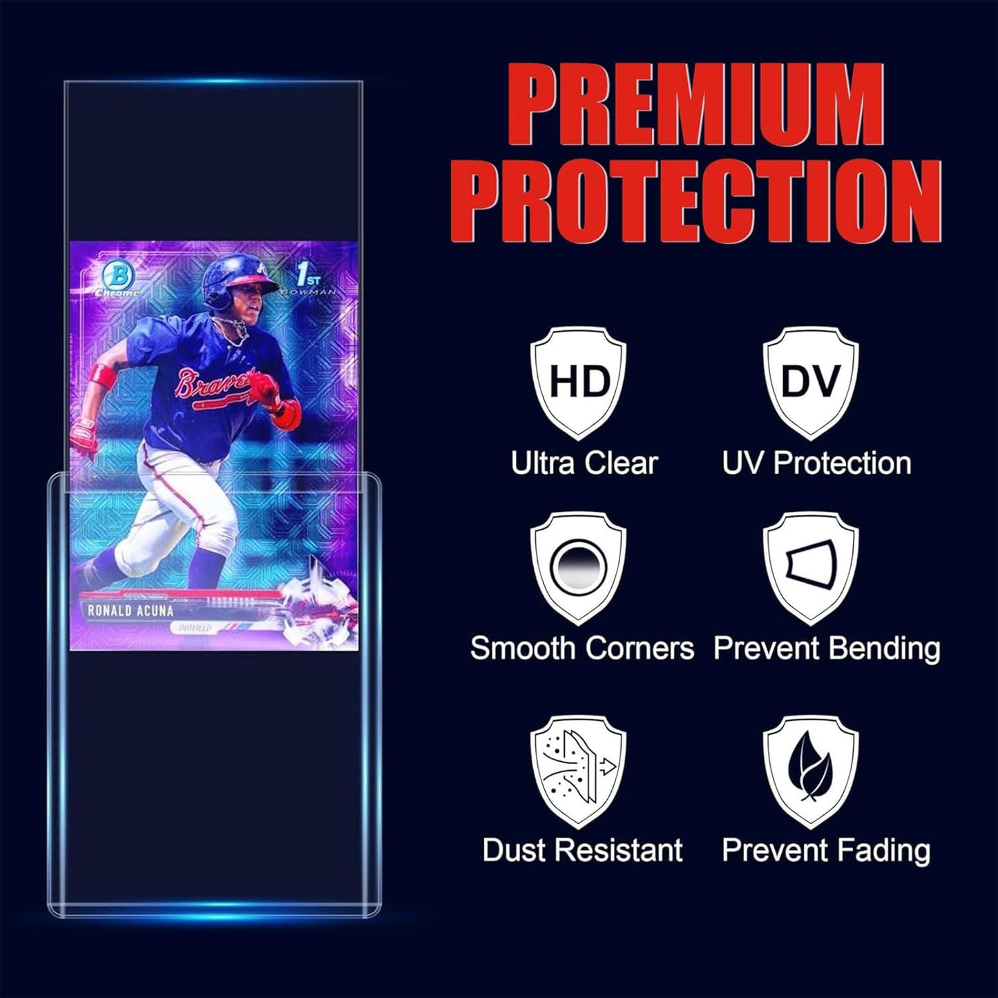 Skiennix 300ct Card Sleeves - Triple Protection Hard Plastic TopLoads & Penny Sleeves | 3"x4" Sports Trading Card Holder