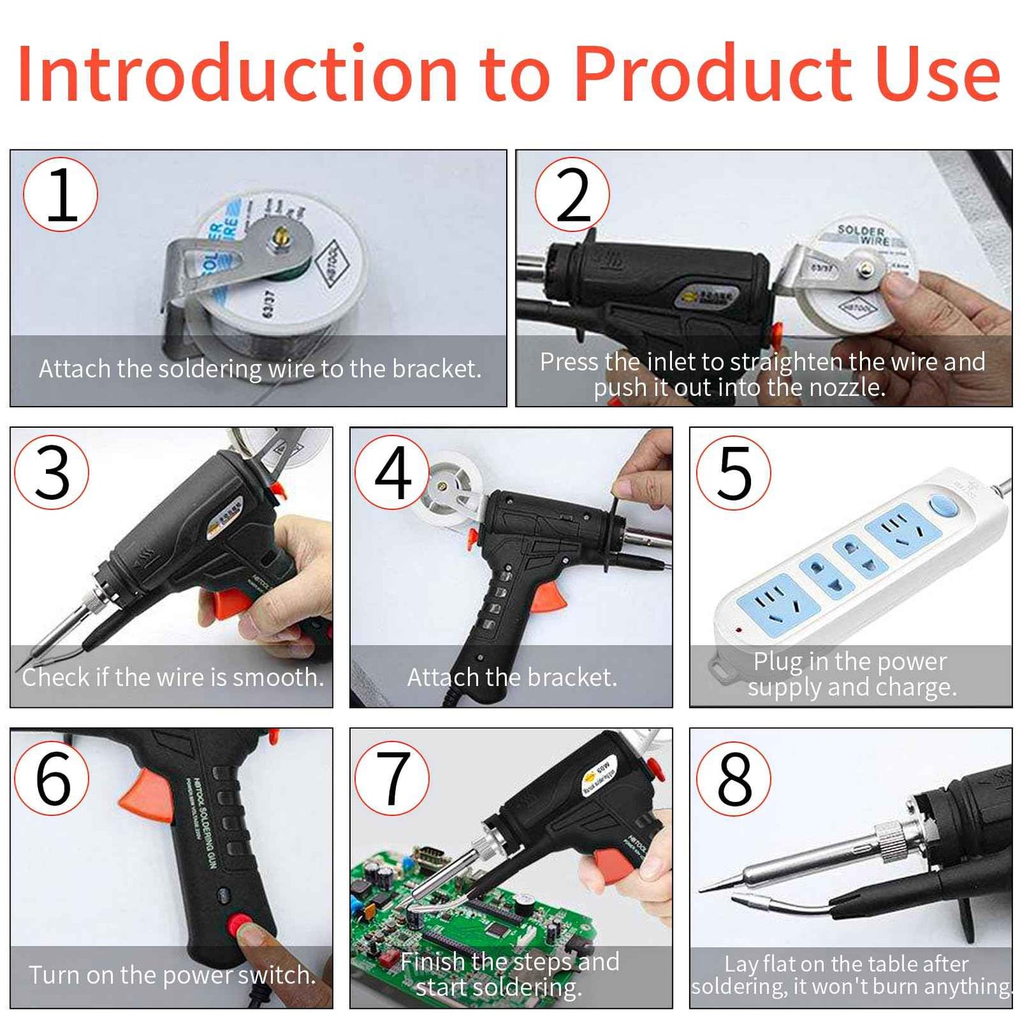 Soldering Iron Kit, 60W Soldering Gun Automatic Hand-held Solder Gun Iron Kit Welding Tool, 110V Automatic Welding Gun, for Electronic Repair, Home appliance repair, DIY