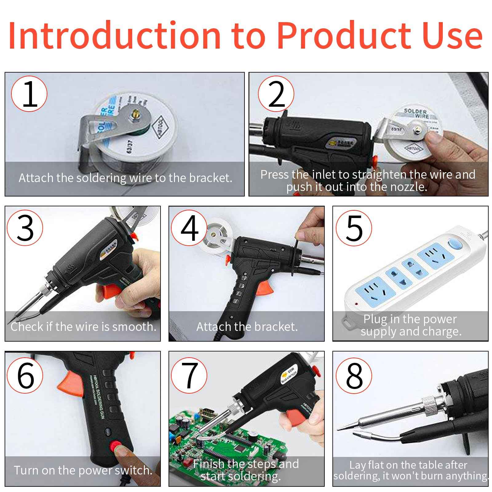 Soldering Iron Kit, 60W Soldering Gun Automatic Hand-held Solder Gun Iron Kit Welding Tool, 110V Automatic Welding Gun, for Electronic Repair, Home appliance repair, DIY